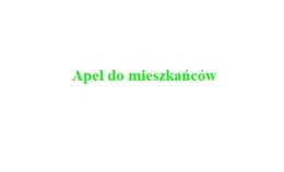 obrazek do Apel do mieszkańców