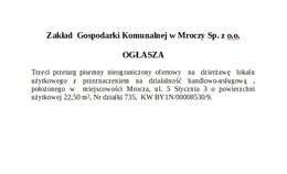 obrazek do Trzeci przetarg pisemny...